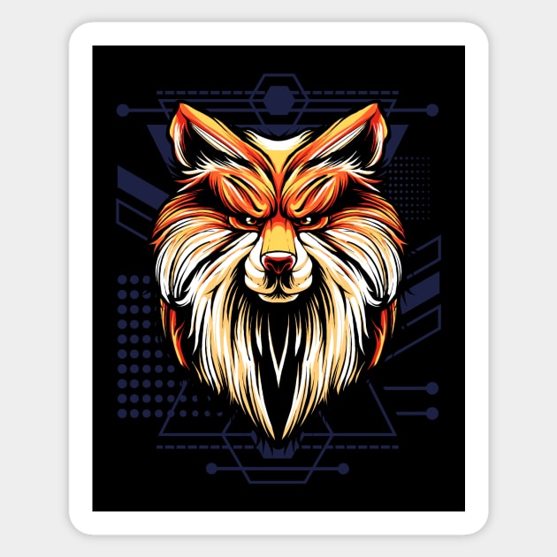 Fox Wise Furry Cartoon Animal Sticker by BakaOutfit